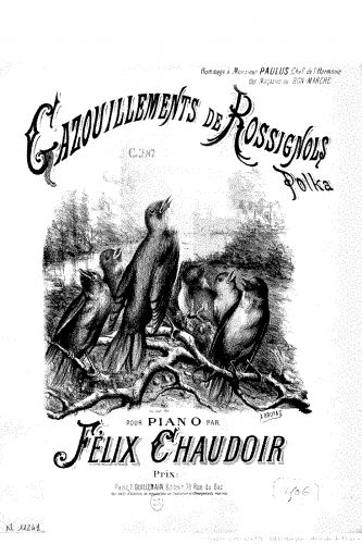 Chaudoir - Gazouillements de rossignols - Score