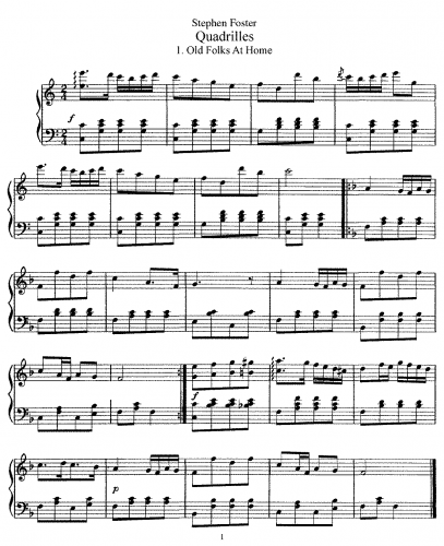 Foster - Quadrilles - Score