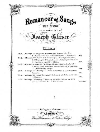 Glæser - 6 Sange - Score