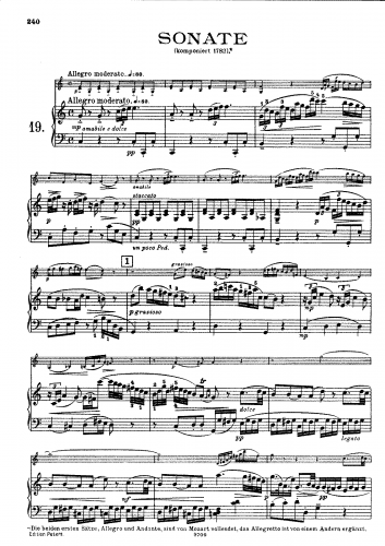Mozart - Violin Sonata - Piano Score