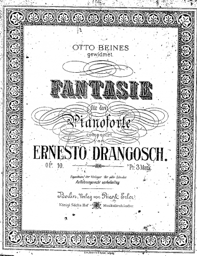 Drangosch - Fantasie, Op. 10 - Score