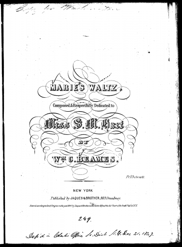 Beames - Marie's Waltz - Score