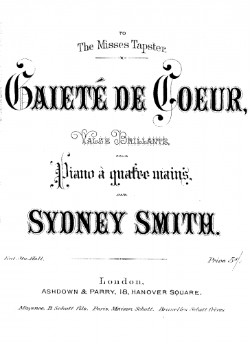Smith - Gaieté de Coeur - For Piano 4 Hands (Composer) - Score