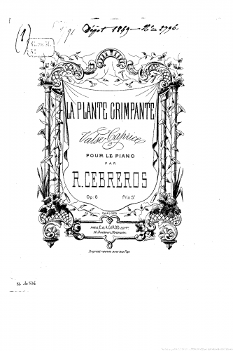 Cebreros - La plante grimpante - Score