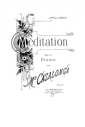 Casalonga - Méditation - Score