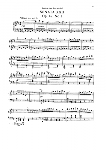 Dussek - Piano Sonata No. 22, Op. 47 No. 1 - Score