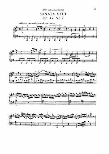 Dussek - Piano Sonata No. 23, Op. 47 No. 2 - Score