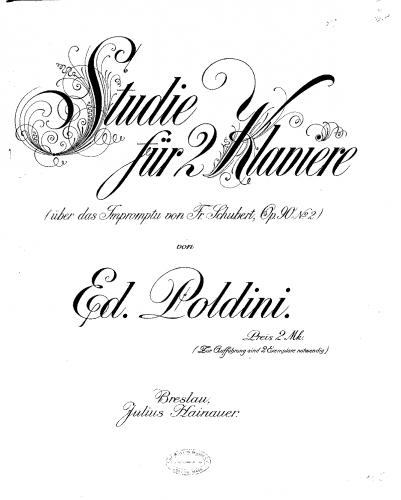 Poldini - Studies on a Schubert Impromptu - Score