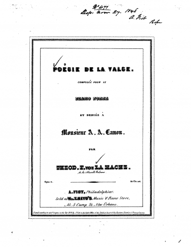 La Hache - Poésie de la valse, Op. 6 - Score