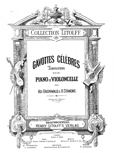 Rameau - Les Fêtes d'Hébé ou les Talents Lyriques, Ballet - Gavotte and Rondeau For Violin and Piano (Grünwald and Standke) - Score