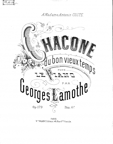 Lamothe - Chacone du bon vieux temps - Score