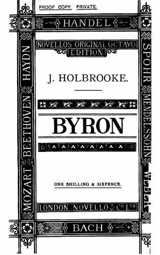 Holbrooke - [[:Category:Byron, George Gordon|Byron]], Op. 39 - Vocal Score