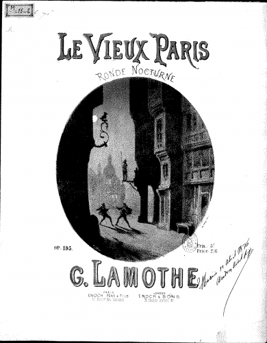 Lamothe - Le vieux Paris - Score