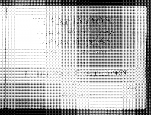 Beethoven - 7 Variations on 'Kind, willst du ruhig schlafen' from the Opera 'Das unterbrocene Opferfest' by Peter Winter WoO 75 - Score