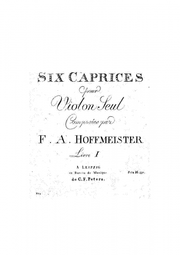 Hoffmeister - 6 Caprices for Violin - Score