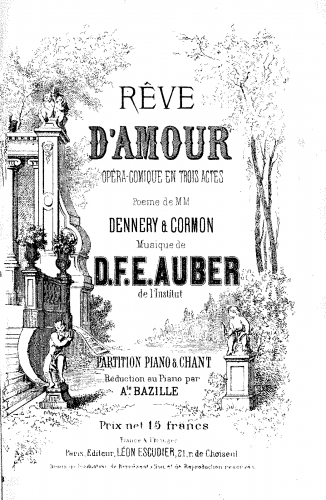 Auber - Rêve d'amour - Vocal Score - Score