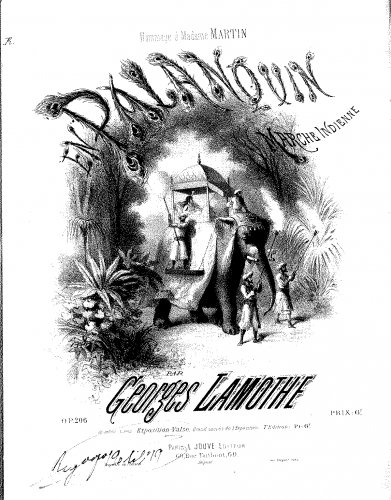 Lamothe - En palanquin - Score