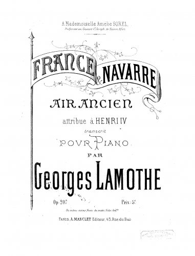 Lamothe - France et Navarre - Score