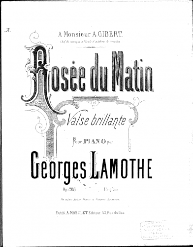 Lamothe - Rosée du matin - Score