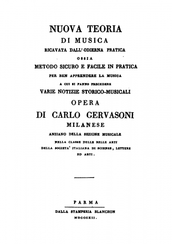 Gervasoni - Nuova Teoria di Musica - Complete Book