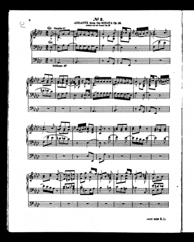 Beethoven - Piano Sonata No. 12, Op. 26 - III. Marcia Funebre For Organ Solo (André) - Score