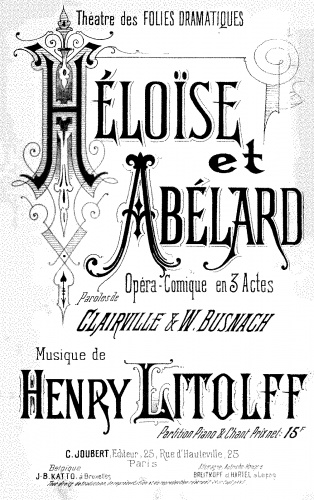 Litolff - Héloïse et Abélard - Vocal Score - Score