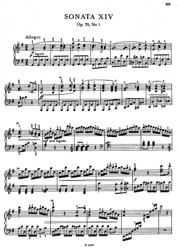 Dussek - Piano Sonata No. 14 - Score