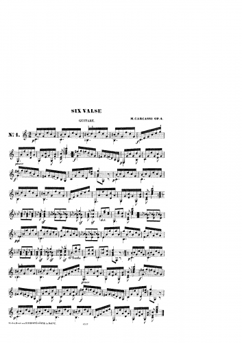 Carcassi - Six Valses, Op. 4 - Score