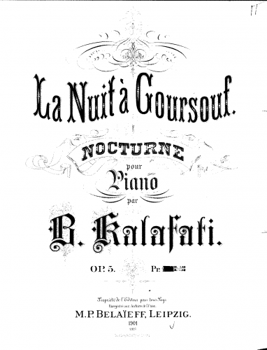 Kalafati - Nocturne, Op. 5 - Score