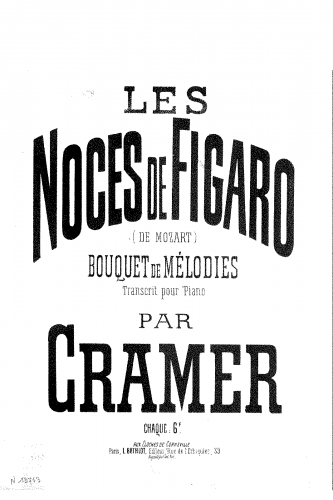 Cramer - Bouquet de mélodies sur 'Les noces de Figaro' de Mozart - Score