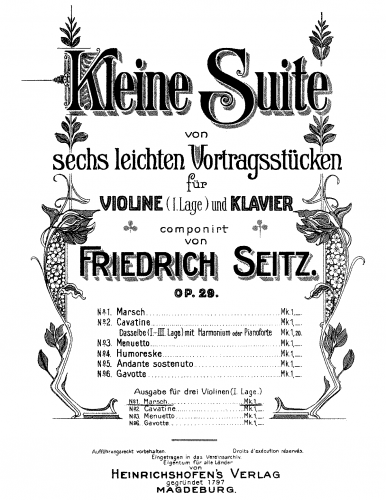 Seitz - Kleine Suite - For 3 Violins (Composer)