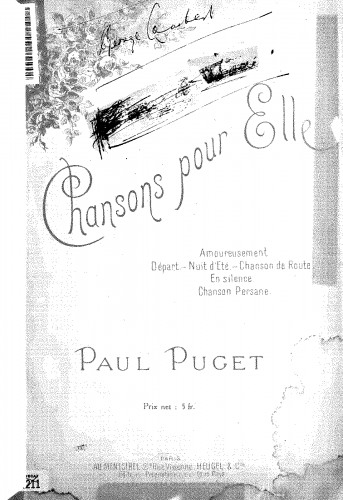 Puget - Chansons pour elle - Score