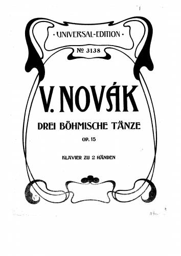 Novák - 3 Bohemian Dances, Op. 15 - For Piano solo - Score