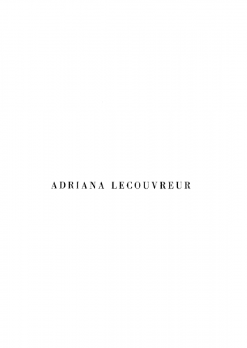Cilèa - Adriana Lecouvreur - Vocal Score - Score