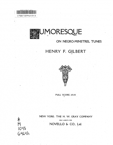 Gilbert - Humoresque on Negro-Minstrel Tunes - Score