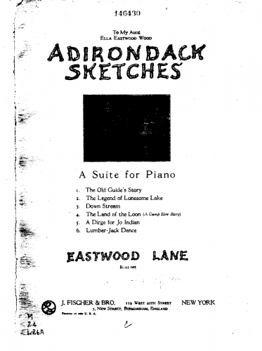 Lane - Adirondack Sketches - Score