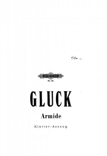 Gluck - Armide - Vocal Score - Score