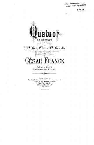 Franck - String Quartet