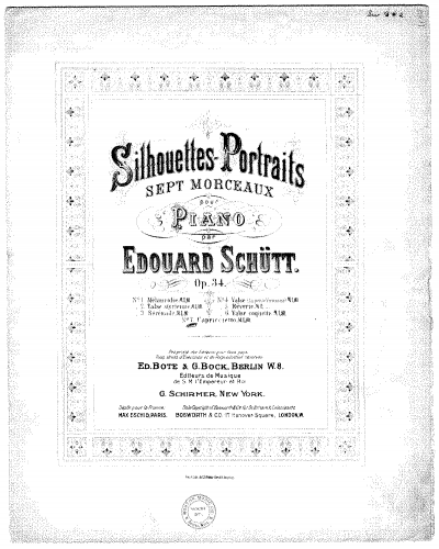 Schütt - Silhouettes-Portraits - Piano Score Capriccietto (No. 7) - Score