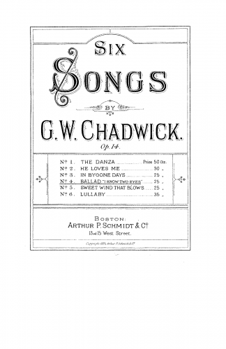 Chadwick - 6 Songs - Score