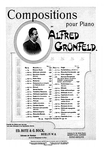 Grünfeld - Piano Pieces, Op. 49 - Piano Score