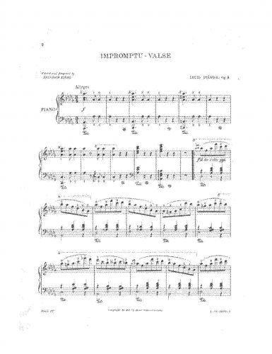 Diémer - Impromptu-Valse, Op. 9 - Score