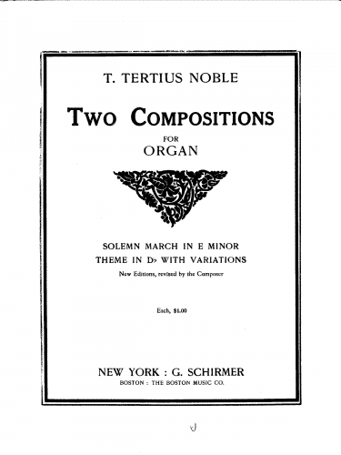 Noble - 2 Compositions for Organ - Score