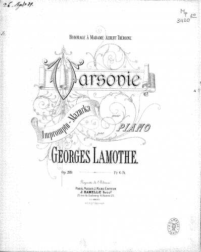 Lamothe - Varsovie - Score