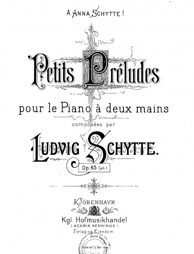 Schytte - Petits Préludes, Op. 65 - Score
