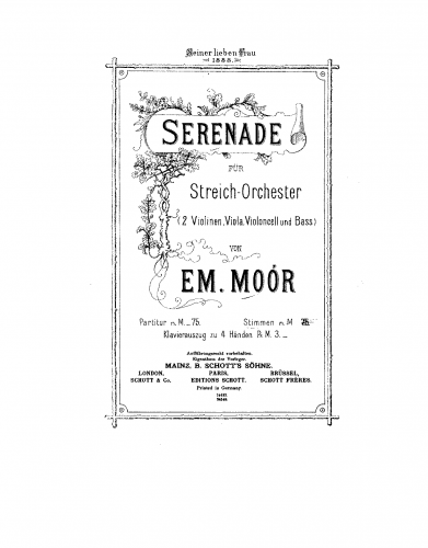 Moór - Serenade for String Orchestra, Op. 16