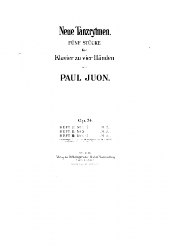 Juon - Tanzrhythmen, Books III, IV and V - Score