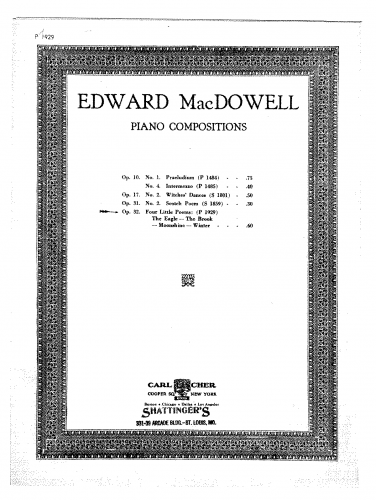 MacDowell - 4 Little Poems - Score