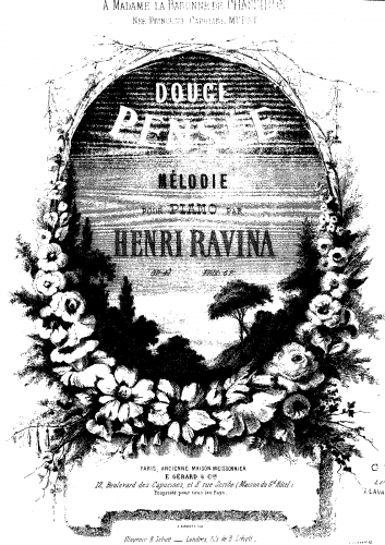 Ravina - Douce Pensée - Piano Score - Score