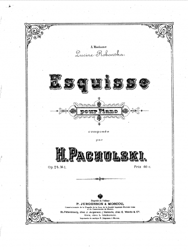 Pachulski - 2 Pieces, Op. 24 - Score